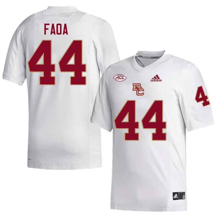 Boston College Eagles #44 Palaie Faoa College Football Jerseys Stitched-White